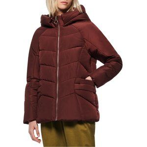 NEW Marc New York by Andrew Marc Yorkshire Hooded Puffer Coat Burgundy M NWT